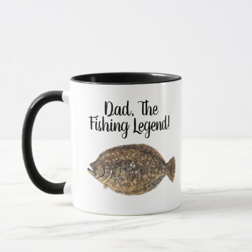 Dad Fishing Legend Flounder Fish Fisherman Mug