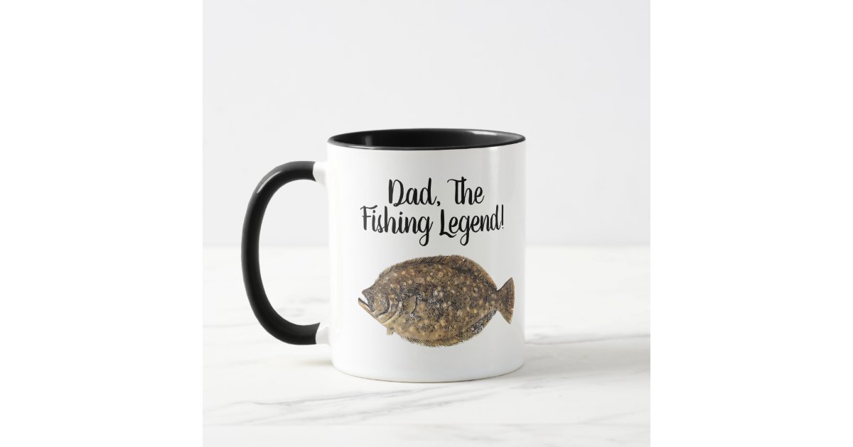 Dad Fishing Legend Flounder Fish Fisherman Mug