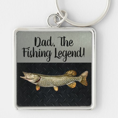 Dad Fishing Legend Northern Pike Fisherman Keychai Keychain