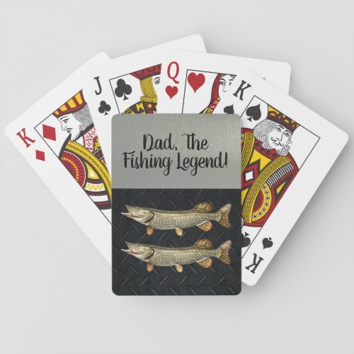 Dad Fishing Legend Northern Pike Fisherman Playing Cards