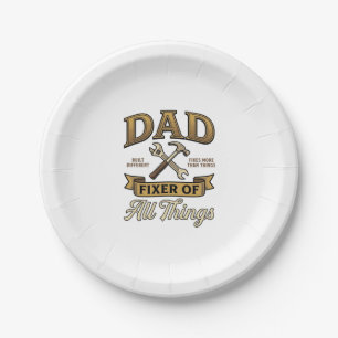 Dad Fixer of All Things Vintage Engraving Shirt_1 Paper Plates