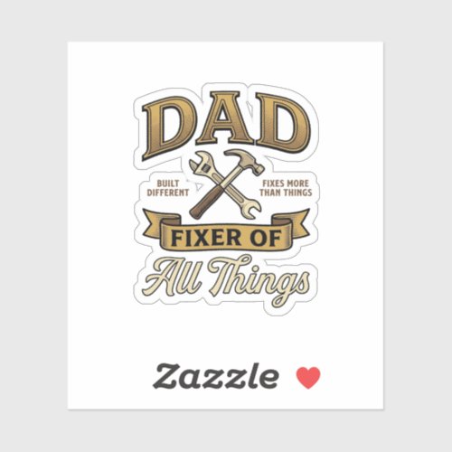Dad Fixer of All Things Vintage Engraving Shirt_1 Sticker