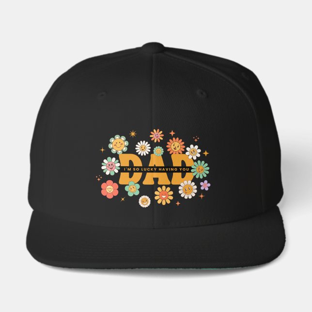 Dad Flower Shirt, Cute Floral Dad Tee Visor (Front)