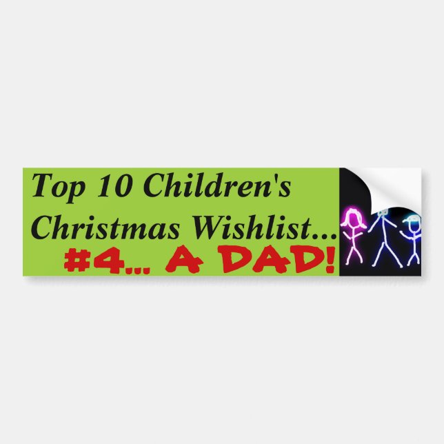 Dad for Christmas Bumper Sticker (Front)