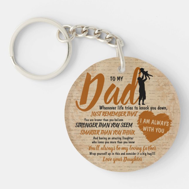 Dad from Daughter Father Day Gift Keychain (Front)