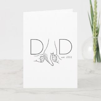 Dad From Kids Minimal Line Art Father Child Card