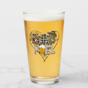 Dad Fuel Beer Gift for Dad Funny Beer Humor Glass