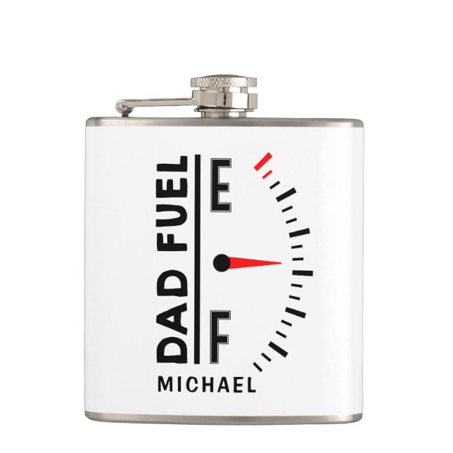 Dad Fuel Funny Father's Day Birthday Personalized Flask (Front)