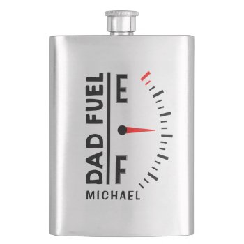 Dad Fuel Funny Father's Day Birthday Personalized Flask by EvcoStudio at Zazzle