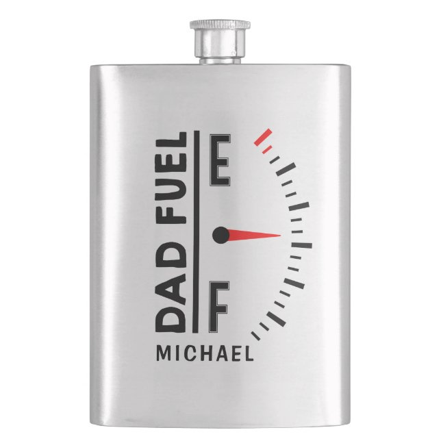 Dad Fuel Funny Father's Day Birthday Personalized Flask (Front)