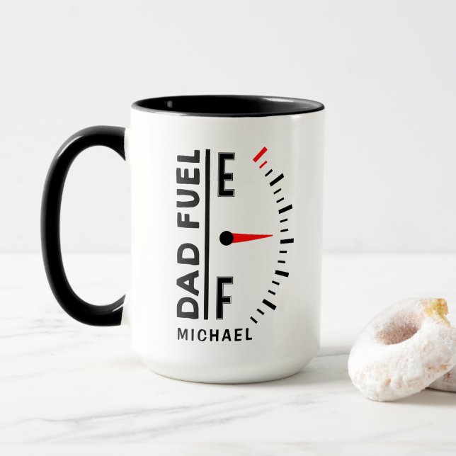 Dad Fuel Funny Father's Day Birthday Personalized Mug (With Donut)