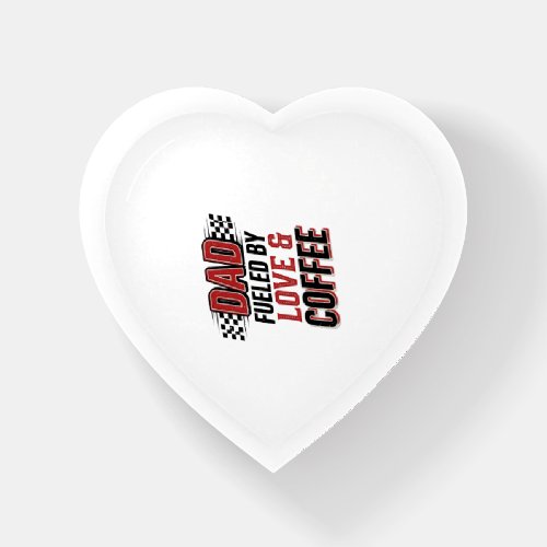 Dad Fueled by Love and Coffee Racing Shirt Design_ Paperweight
