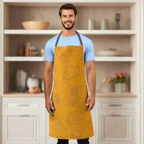 Dad Fun Bread Donuts Baking  Cooking Mustard  Apron