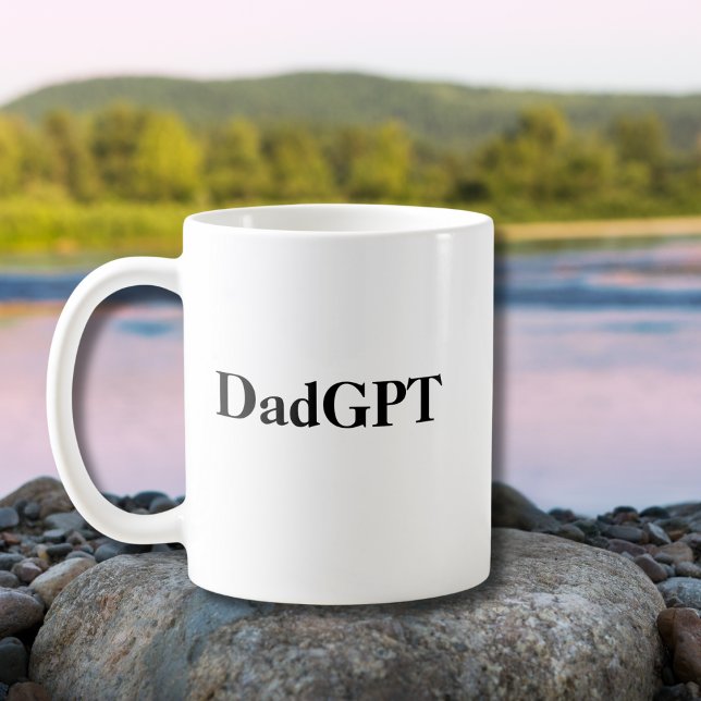 Dad Funny Birthday DadGPT Powered by AI & Dad Joke Coffee Mug (Creator Uploaded)
