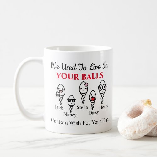 Dad Funny Sperm We Used To Live In Your Balls  Coffee Mug
