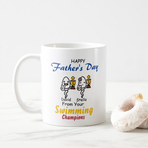 Dad Funny swimmer Sperm Father Swimming Champions  Coffee Mug