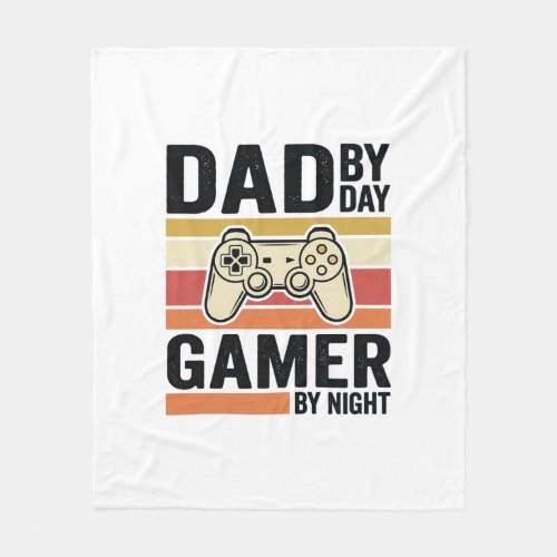 Dad Gamer Vintage Controller T-Shirt Design_1 Fleece Blanket