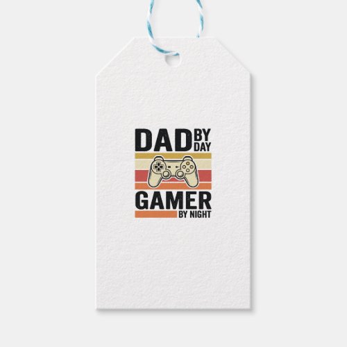 Dad Gamer Vintage Controller T-Shirt Design_1 Gift Tags