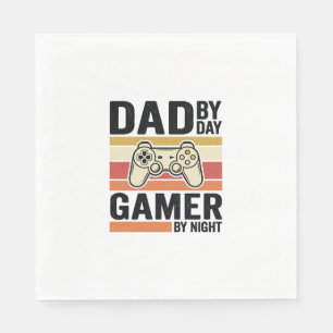 Dad Gamer Vintage Controller T-Shirt Design_1 Napkins
