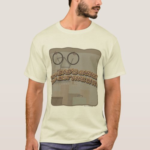 Dad Garage Illustrated Cartoon Slogan T_Shirt