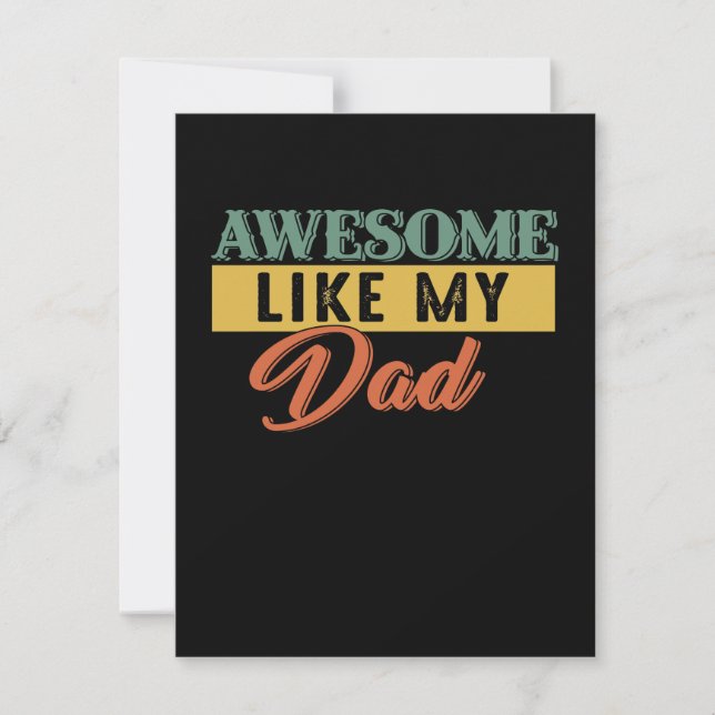Dad Gift | Awesome Like My Dad Gift Idea Thank You Card (Front)