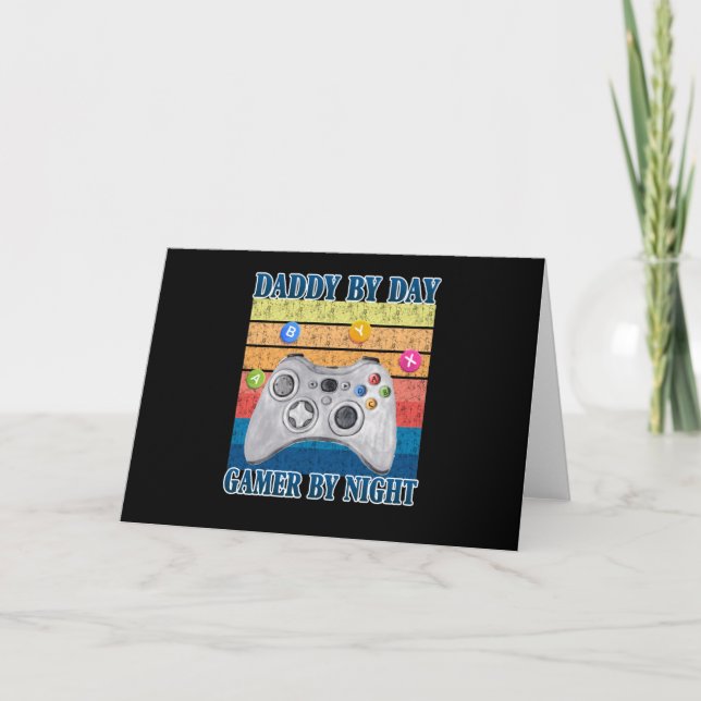 Dad Gift | Daddy By Day Gamer By Night Card (Front)