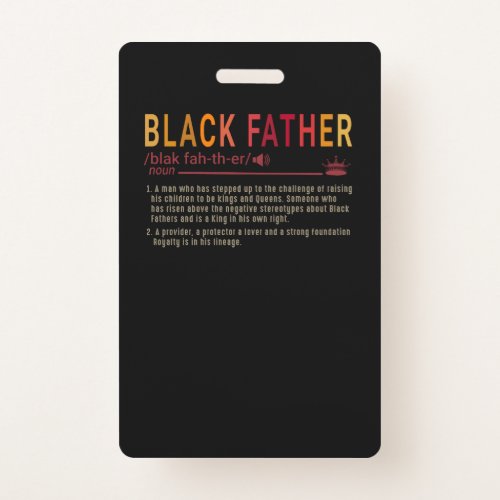 Dad Gift  Definition Dad Black Father Gift Badge