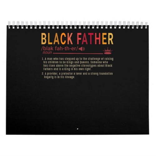 Dad Gift  Definition Dad Black Father Gift Calendar