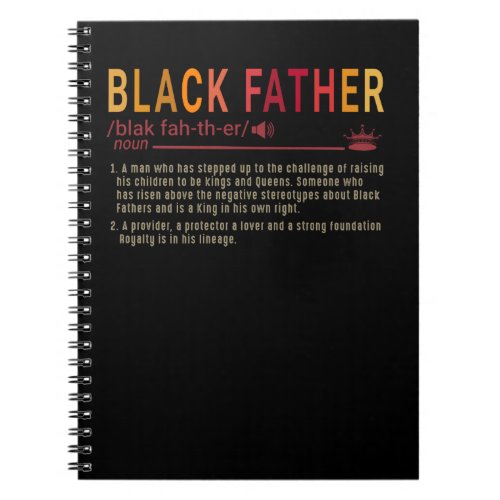 Dad Gift  Definition Dad Black Father Gift Notebook