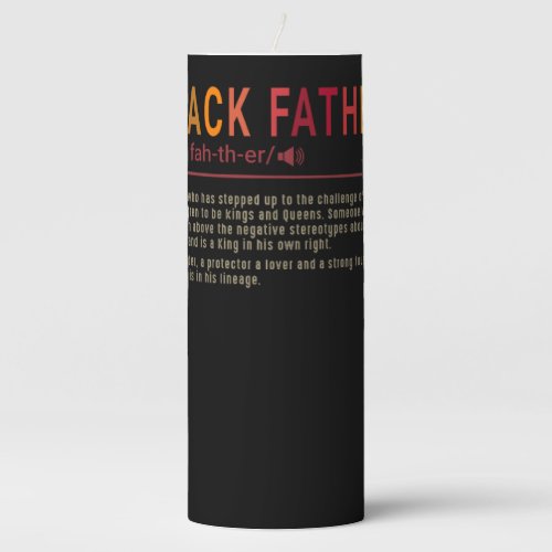 Dad Gift  Definition Dad Black Father Gift Pillar Candle