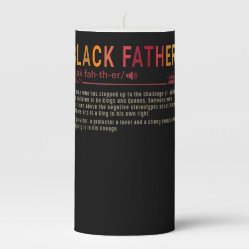 Dad Gift  Definition Dad Black Father Gift Pillar Candle