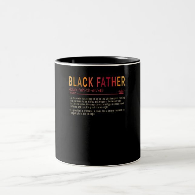 Dad Gift | Definition Dad Black Father Gift Two-Tone Coffee Mug (Center)