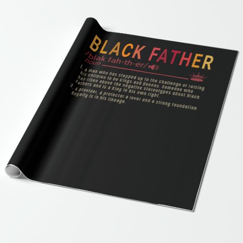 Dad Gift  Definition Dad Black Father Gift Wrapping Paper