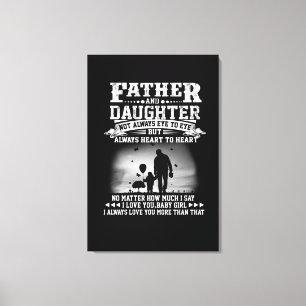 Dad Gift Father And Daughter Eye Together Heart Canvas Print