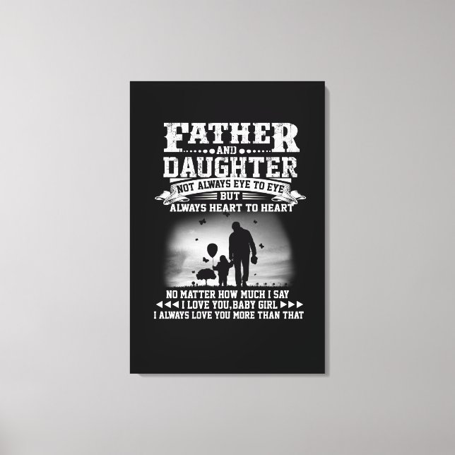 Dad Gift | Father And Daughter Eye Together Heart Canvas Print (Front)