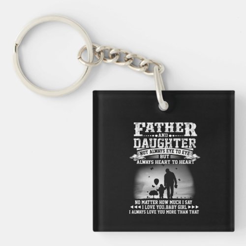 Dad Gift  Father And Daughter Eye Together Heart Keychain