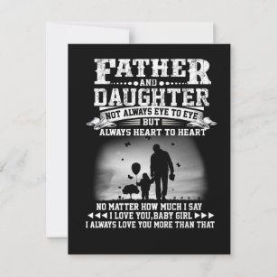 Dad Gift   Father And Daughter Eye Together Heart Thank You Card