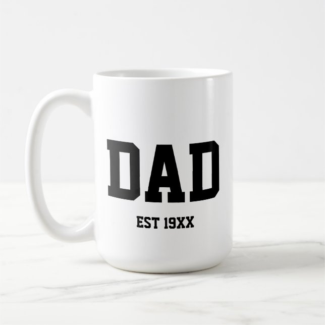 Dad gift for father custom year established coffee mug (Left)