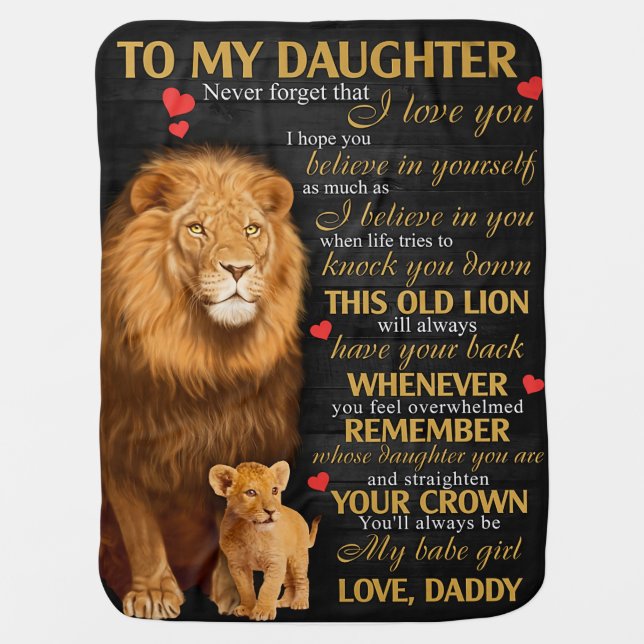 Dad - Gift For Your Daughter Blanket - Lion Funny (Front)
