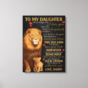 Dad - Gift For Your Daughter Blanket - Lion Funny Canvas Print