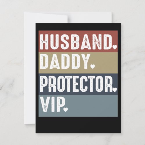 Dad Gift Husband Daddy Protector VIP Gift Idea Thank You Card