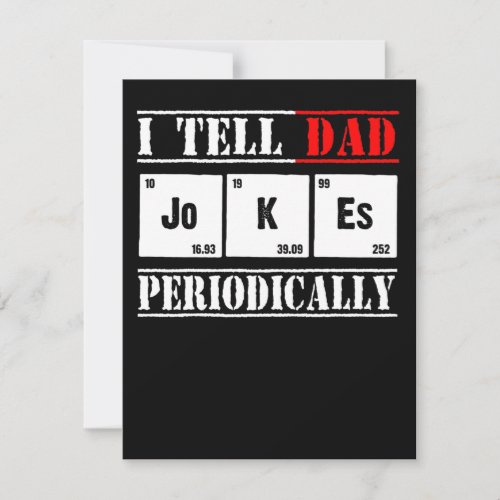 Dad Gift  I Tell Dad Jokes Periodically Vintage Thank You Card