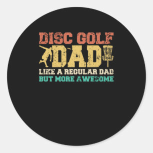 Dad Gift Idea Father's Day Disc Golf Dad Retro Classic Round Sticker