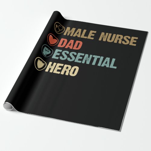 Dad Gift  Male Nurse Dad Essential Hero Wrapping Paper