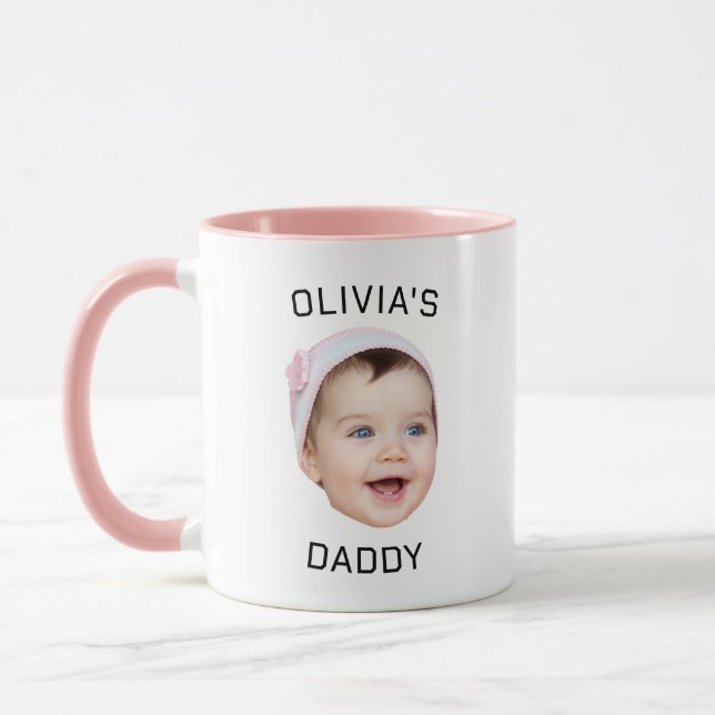 Dad Gift Mug, Personalized Face Mug, Custom Baby  Mug (Left)