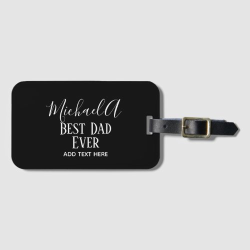 DAD Gift Personalized Classic Black White Luggage Tag