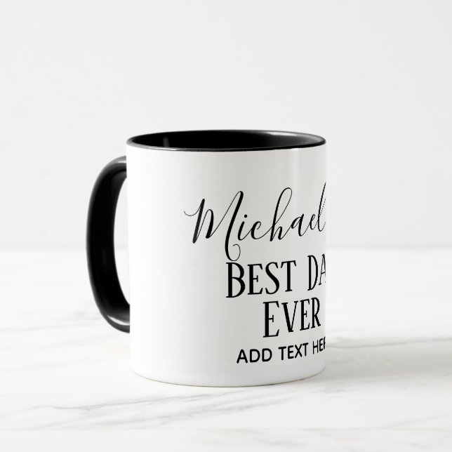 DAD Gift Personalized Classic Black White Mug (Front Left)