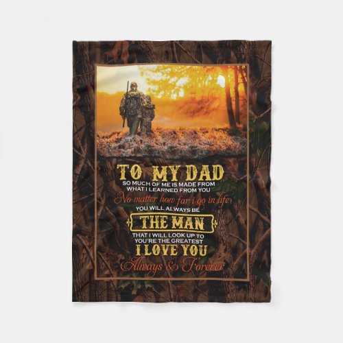 Dad Gifts  Letter To My Dad The Man I Love You Fleece Blanket