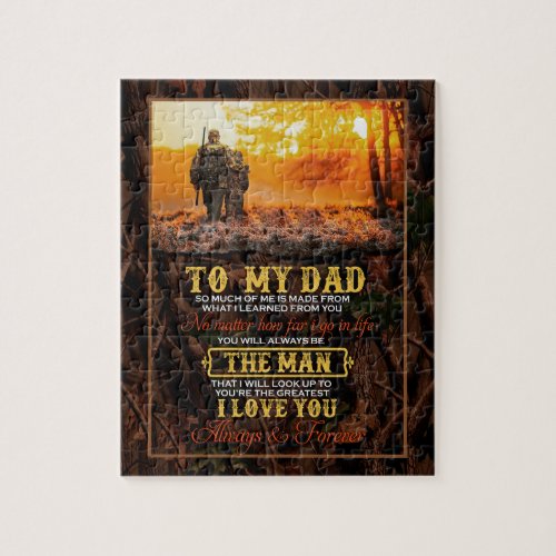 Dad Gifts  Letter To My Dad The Man I Love You Jigsaw Puzzle