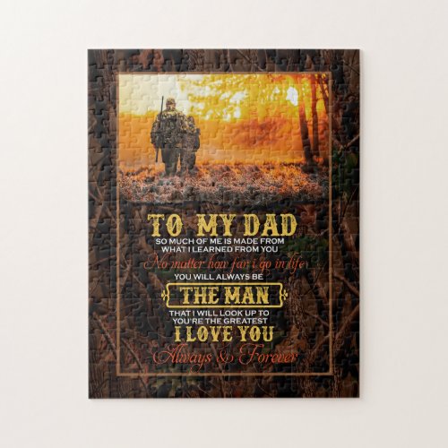 Dad Gifts  Letter To My Dad The Man I Love You Jigsaw Puzzle